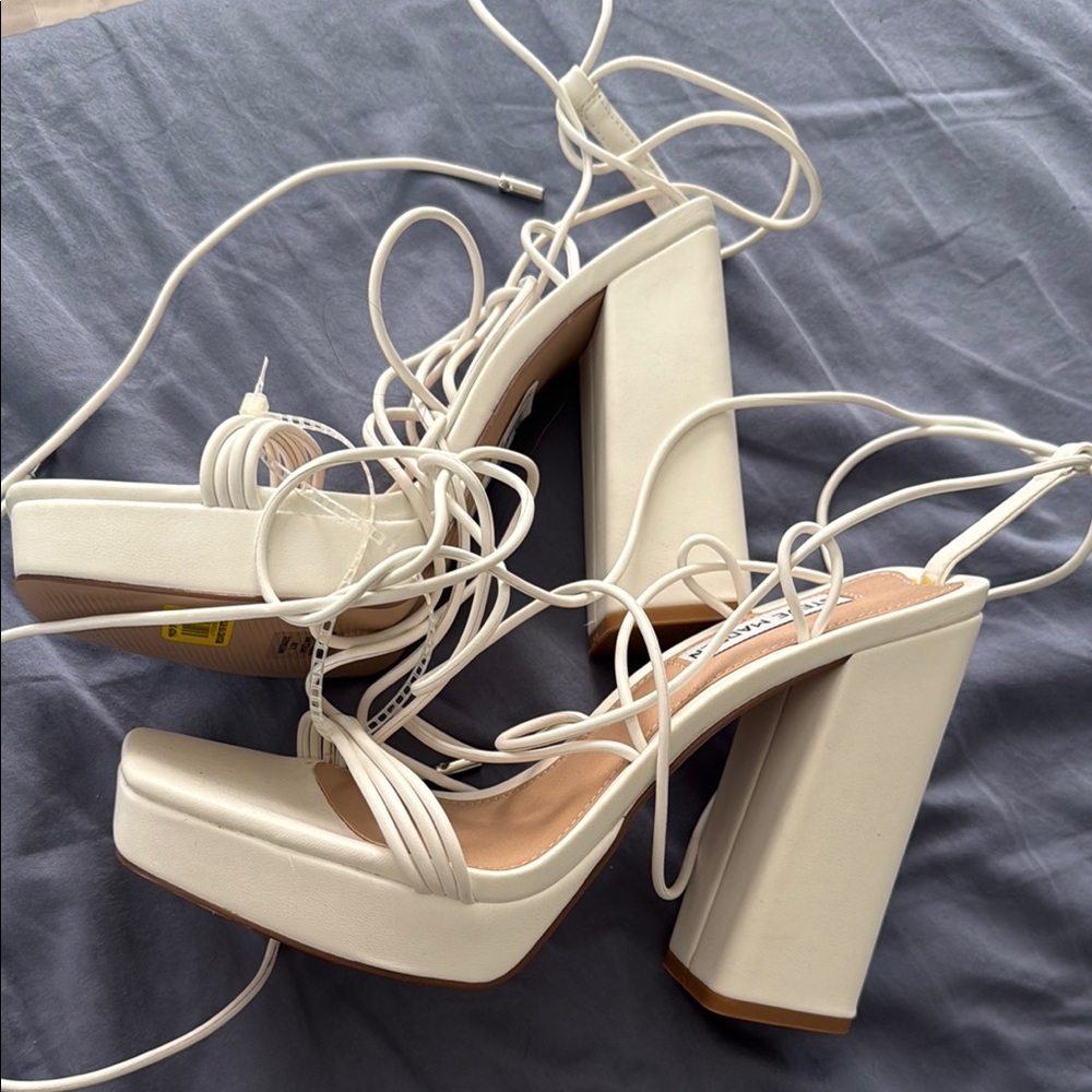 Elegant White Platform Heels